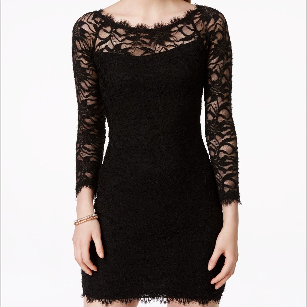 Jump black lace dress